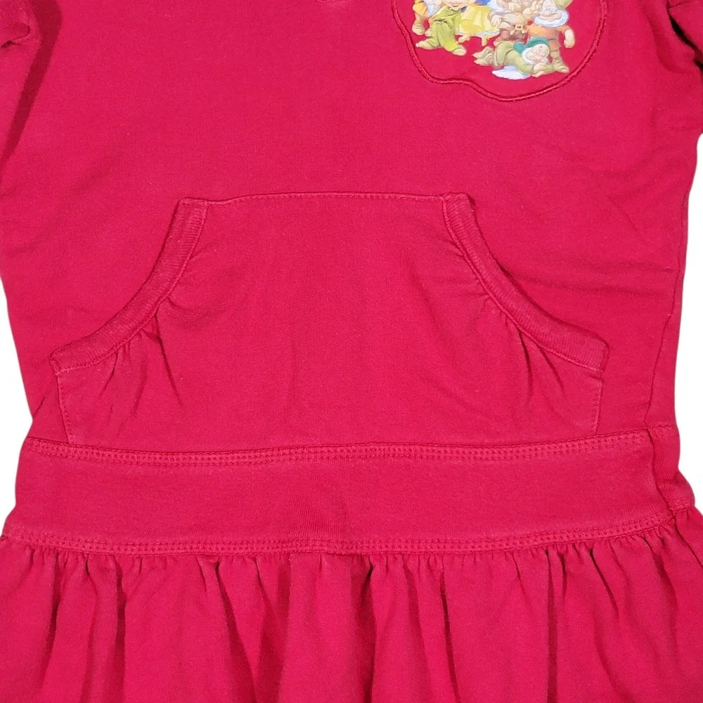 Disney Snow White Dress Girls Sz 6/6X Red Fleece Hood Pocket‎ Long Sleeve Casual